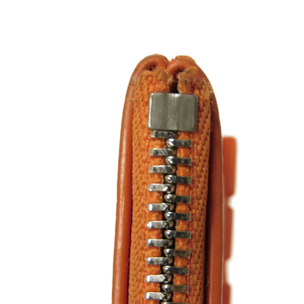 Used LV logo calfskin key ring with aerogram pattern, Volcano Orange, 12564 card key holder pochette cle M81032 7943