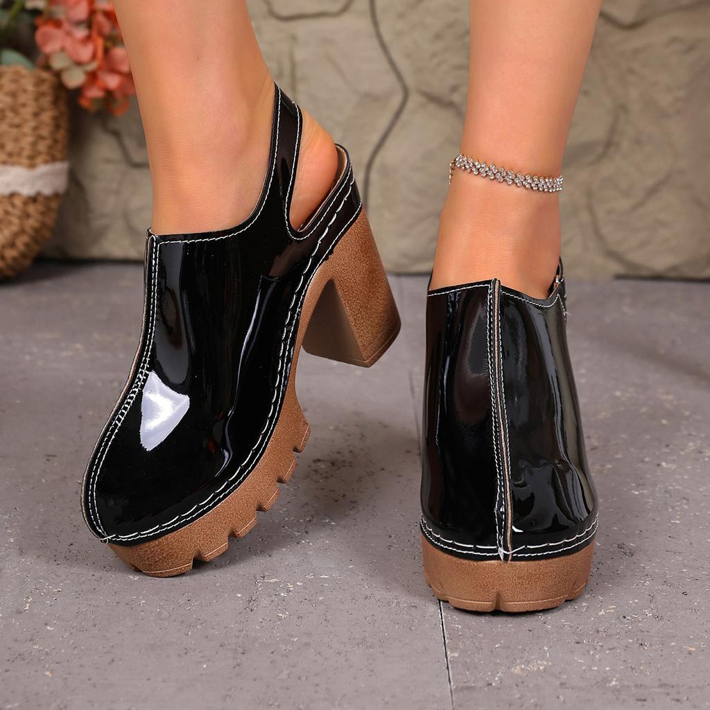 Women's Sandals 2026 Summer Classic Retro Slip-on Comfortable High Heels Breathable Non-slip Light Sandals for Women