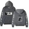 Attack On Titan Levi Ackerman Hoodie Unisex Fleece Sweatshirt Front Manga Eyes Print, Back Levi Portrait, Japanese Sleeve Text Autumn Winter Pullover