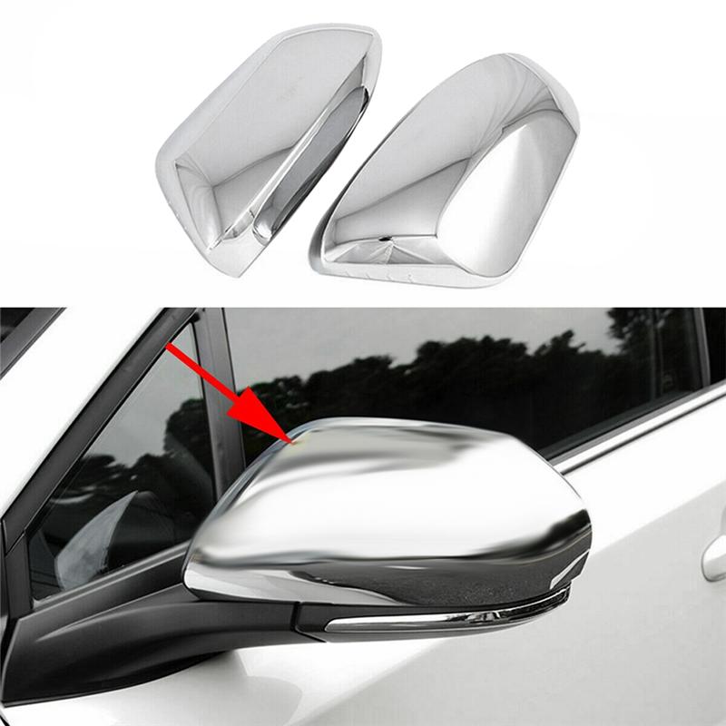 1 Pair Chrome Side Door Rearview Mirror Cover Trim Cap Car Accessories Silver For Toyota Corolla -