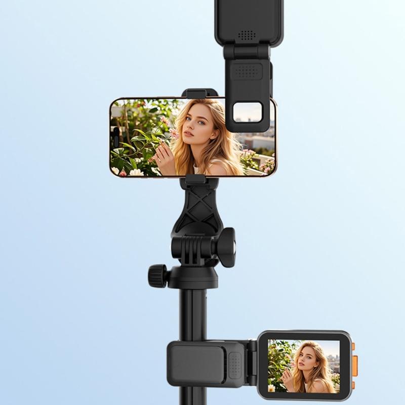 Innovative Mobile Rear Selfie Studio Voice Syncing Foldable Design Build-in 850mAh Battery USB C Connection for Live