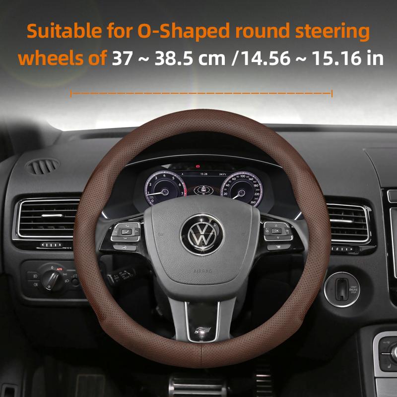 Suitable for Volkswagen Ultra-Thin Breathable Leather Steering Wheel Cover Suitable for Polo Golf 5 6 7 up Gol Volante Scirocco Passat