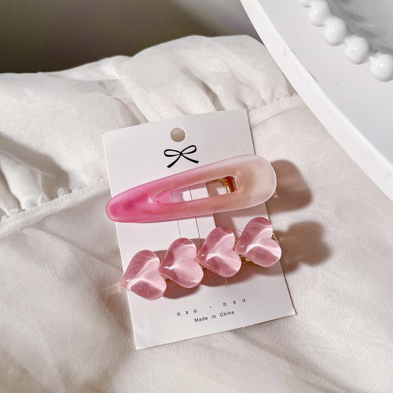 

Милая милая розовая заколка для волос Dopamine для женщин, кавайные металлические заколки для волос для девочек, аксессуары для волос, челка, сломанные заколки для волос, боковые заколки A4