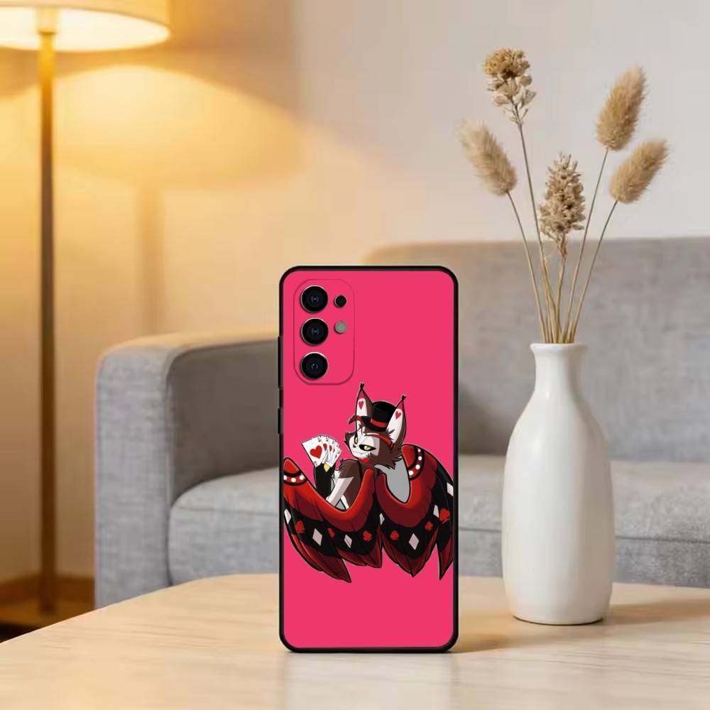 H-Hazbin H-Husk Phone Case For Samsung S25,S24,S21,S22,S23,S30,Ultra,S20,Plus,Fe,Soft Silicone Black Cover