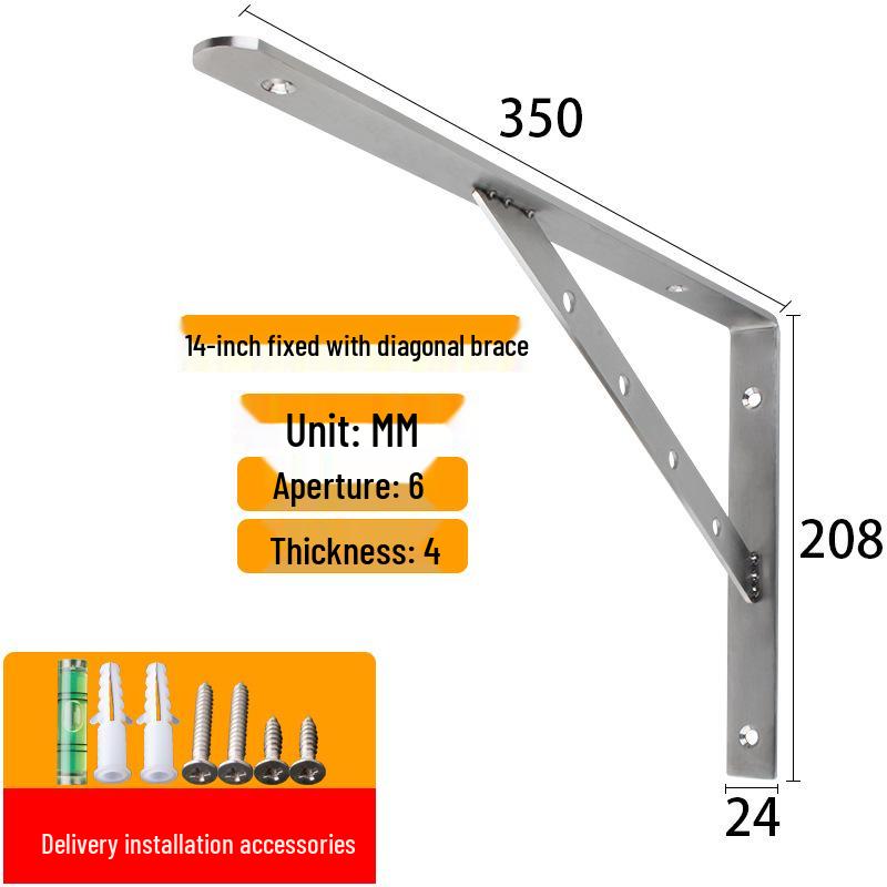 Stainless Steel Wall-Mounted Tripod Bracket for Load-Bearing Support and Partition Fixing