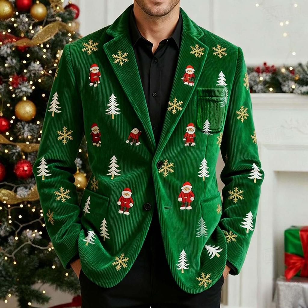 Herren Druck Kord Warm Taschen Anzugjacke Cardigan Herren Freizeitanzug