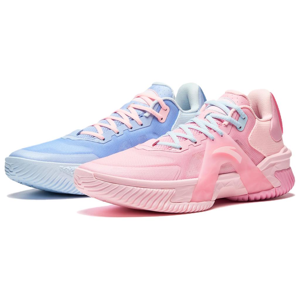 Neue Anta Space 5 Dämpfung, Abriebfest, Anti-Kipp-Low-Top-Basketballschuhe Herren Pink Blau Asymmetrisch 912531613Q-1