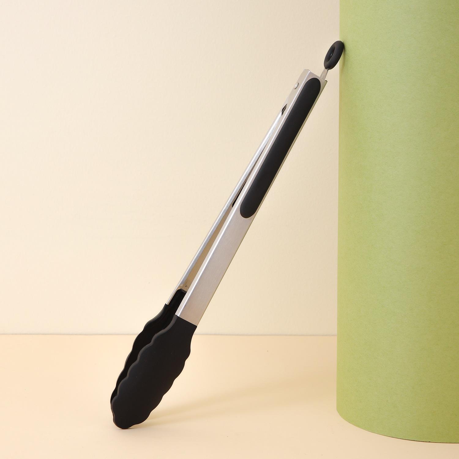 

Силиконовые и нержавеющие зажимы для гриля и еды с защитой от ожогов 12-inch Black (Plum Flower)