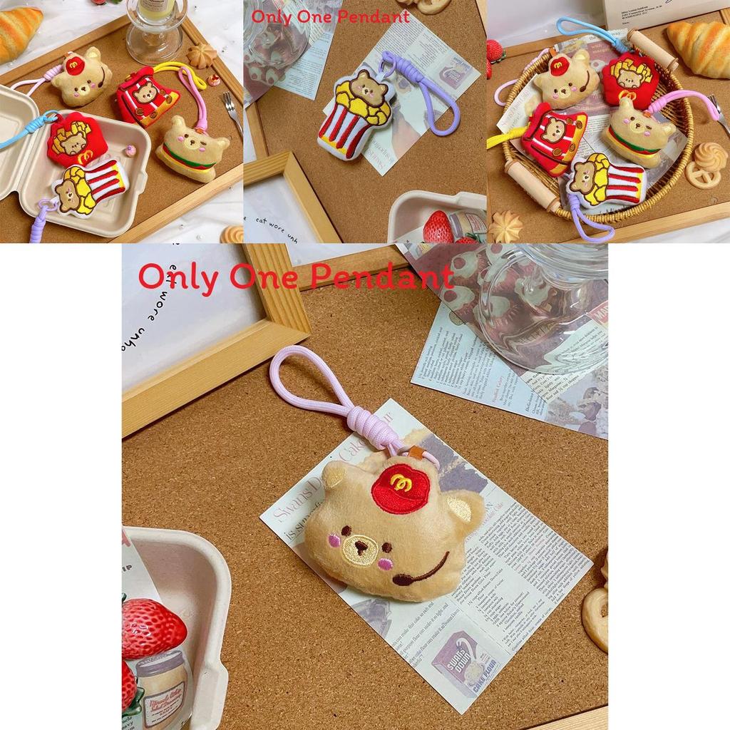 Plush Food Bear Keychain With Short Pile Fabric For Couples And Gift Giving
