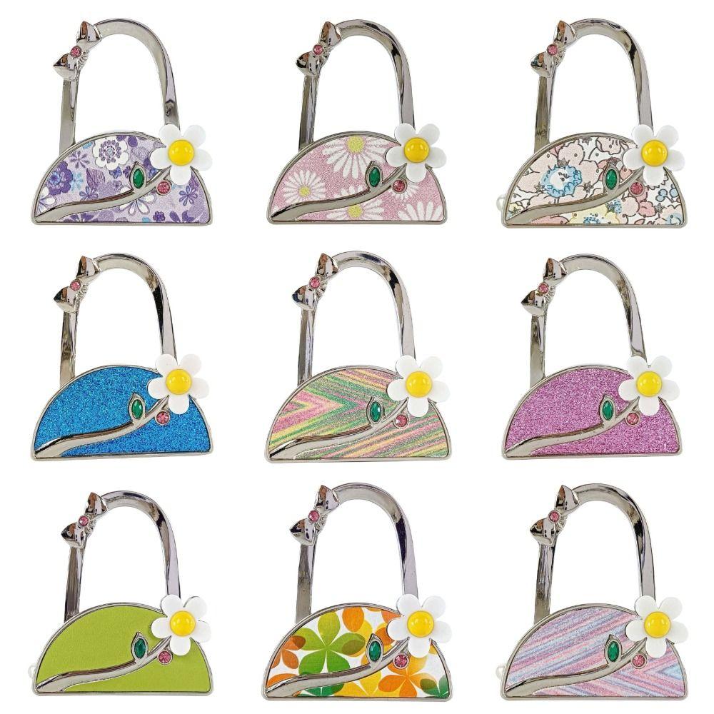 Flower Design Handbag Hanger for Women Portable Table Hanger Pretty Purse Hanger  for Table