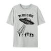 My Ride Alien Flying Saucer UFO Abduction Design Cotton Fabric Luxury Designer T-Shirts For Men Hip Hop T-Shirt Print