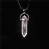 Bohemian Style Agate Crystal Quartz Hexagonal Bullet Pendant Necklace