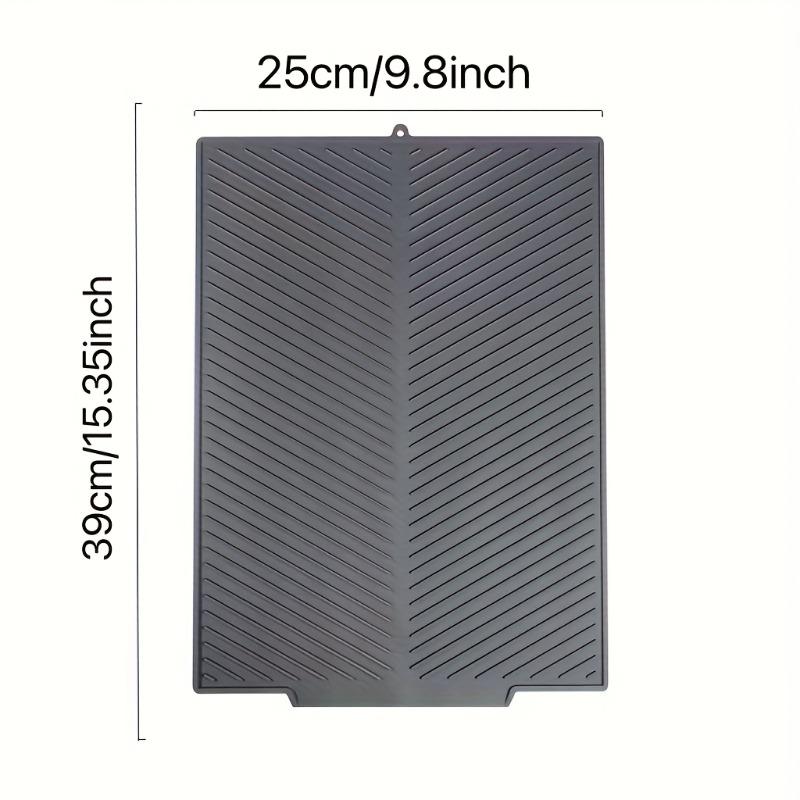 1pc Heat Resistant Silicone Dish Drying Mat, Large Foldable Drainer Pad for Kitchen Sink, Fast Dry Drying Rack