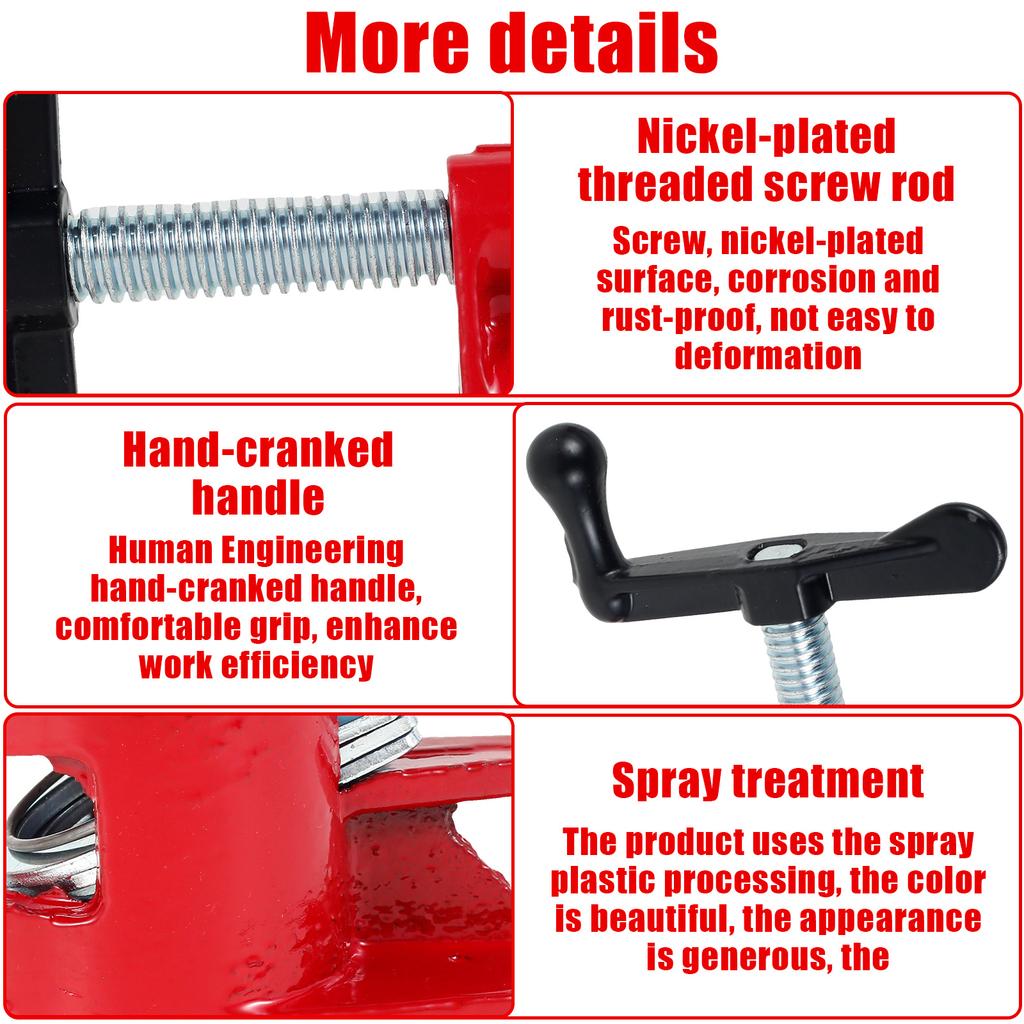 2Pcs 3/4 Inch Pipe Clamps Sturdy Wood Gluing Pipe Clamp Set Adjustable Woodworking Assembly Clamp Heavy Duty Wood Clamp Fixture