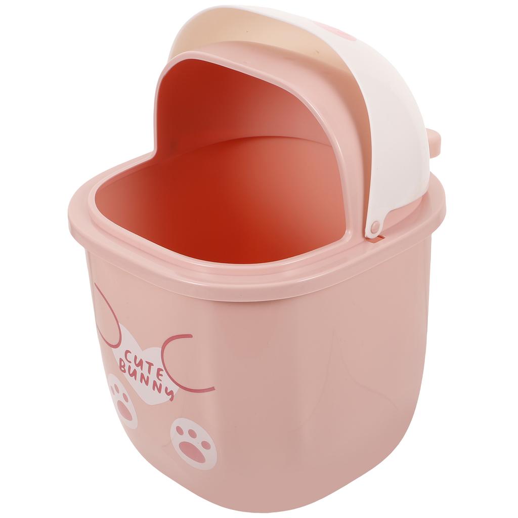 1 Mini Desktop Trash Can Cartoon Rabbit Plastic Trash Bin Toilet Paper Bin Tabletop Garbage Bin With Lid Countertop Waste Bucket
