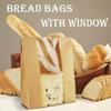 Large Baking Paper Bags 24Pcs 14x8x3 5in Kraft Bread Bags with Clear Window and Thank You Sticker for Homemade Sourdough