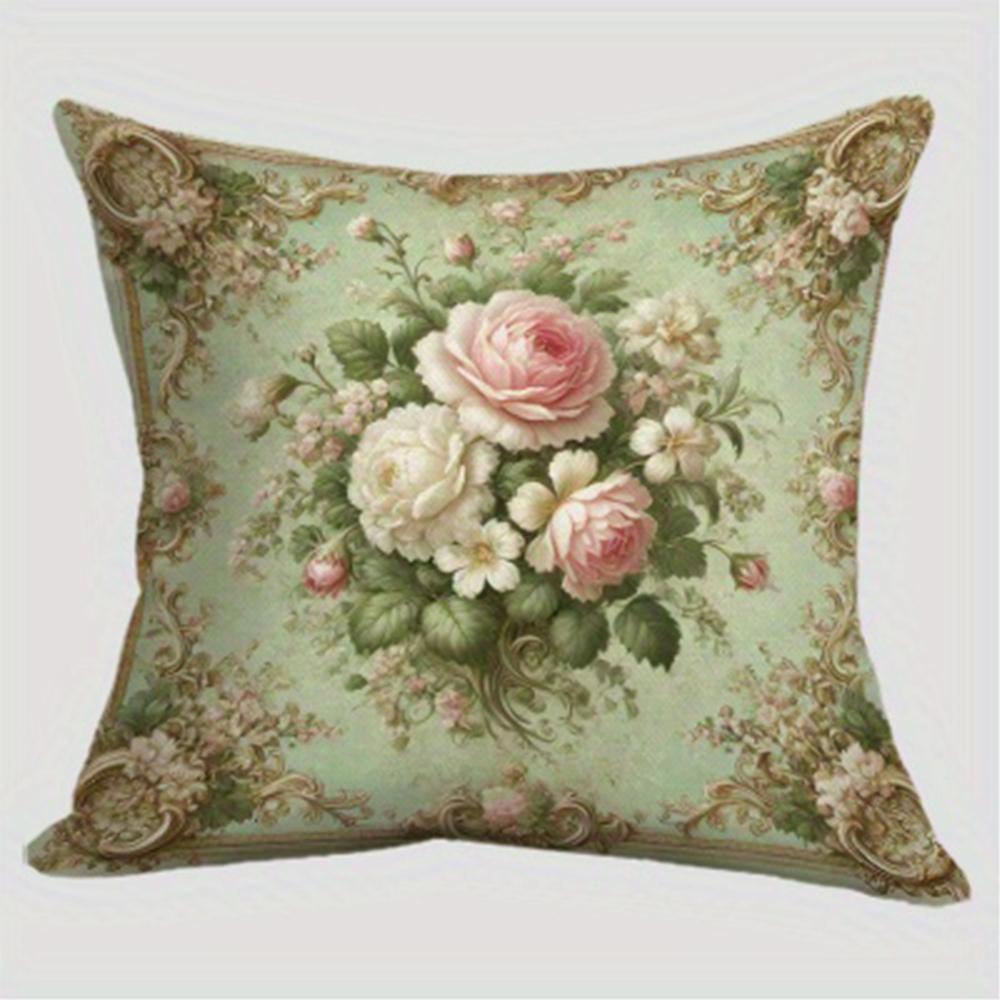 Retro flower decoration pillowcase pillowcase super soft polyester material living room sofa back car pillowcase decoration