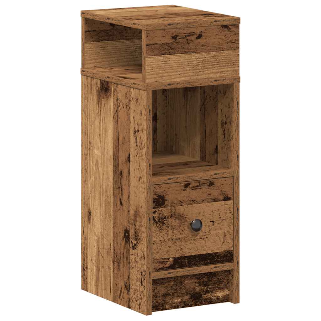 Nightstand with Drawer Rustic Wood Look 25 X 31 X 66 Cm