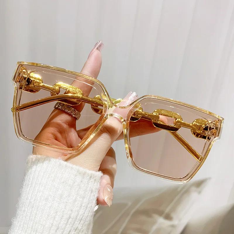 Retro Large Frame Sunglasses Women's Fashionable  Girls Concave Style Glasses Slimming Fashion Personalized Sunglasse