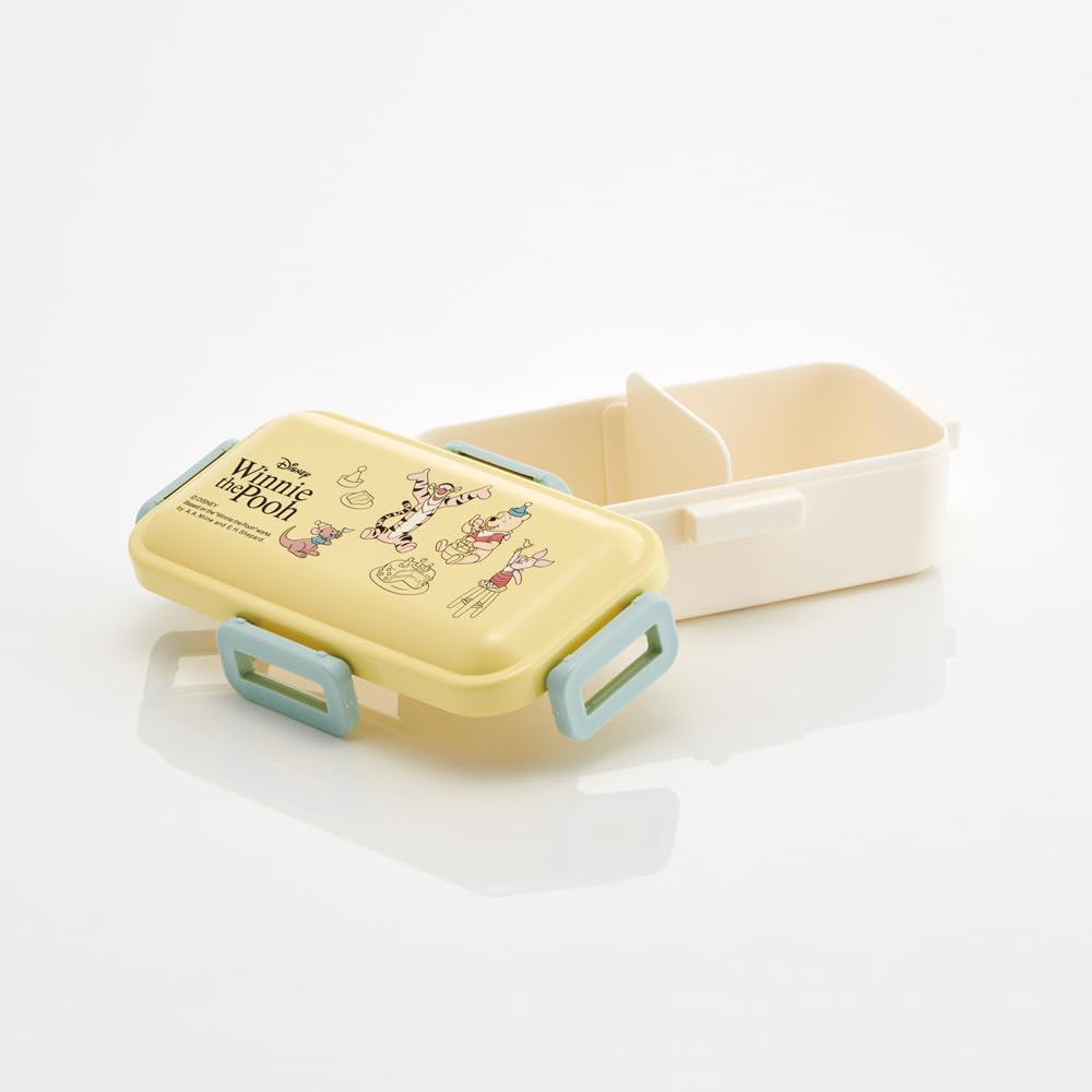 Skater Bento Box, Disney Winnie the Pooh Cafe, 530ml, with a soft, dome-shaped lid, for women, Made in Japan (PFLB6AG-A)