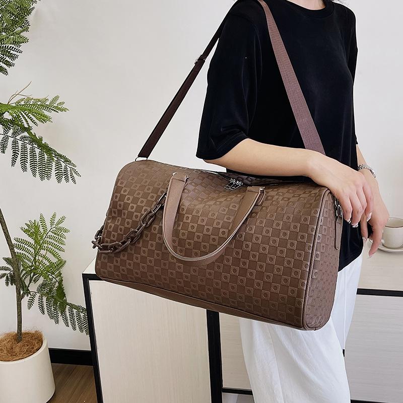 Geantă de mână la modă, simplă și atmosferică, de călătorie, cu capacitate mare, decorată cu lanț, Sac de depozitare pentru haine de casă