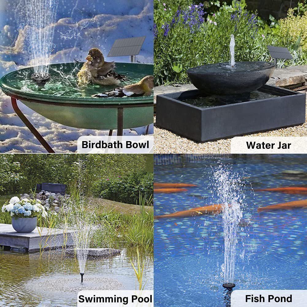 DIY Solar Panel Fountain 1.5/2.5W Ground Insertion Fountain for Bird Bath Garden