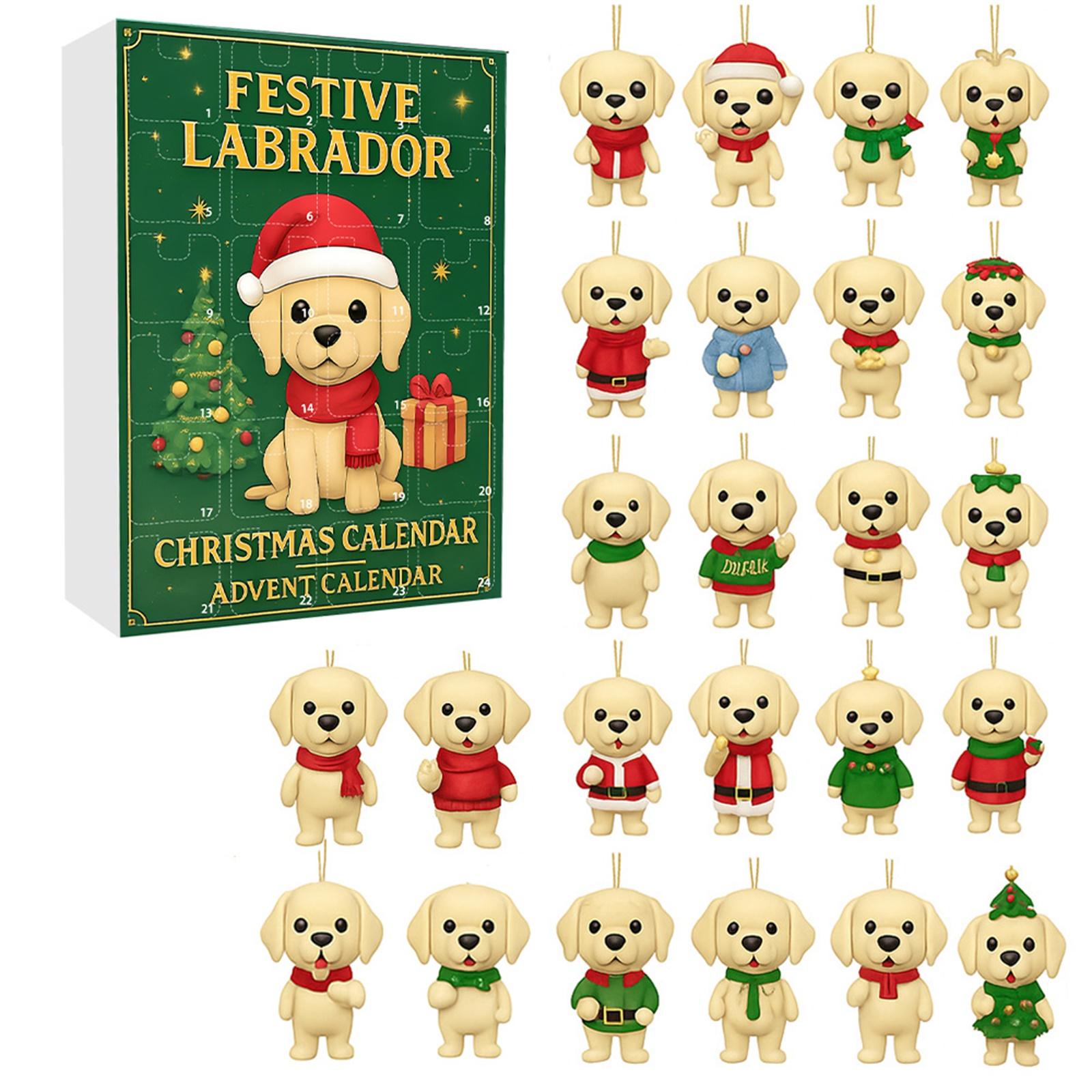 

Labrador Christmas Advent Calendar, 2D Acrylic Ornament, Christmas Tree Decoration, Suitable For Christmas Decorations One Size