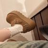 Sponge Cake Bag Head Thick-soled Birkenstocks Women's Velvet Small People Increase In Height, Warm Fluffy Shoes Cotton Shoes Increase In Velvet