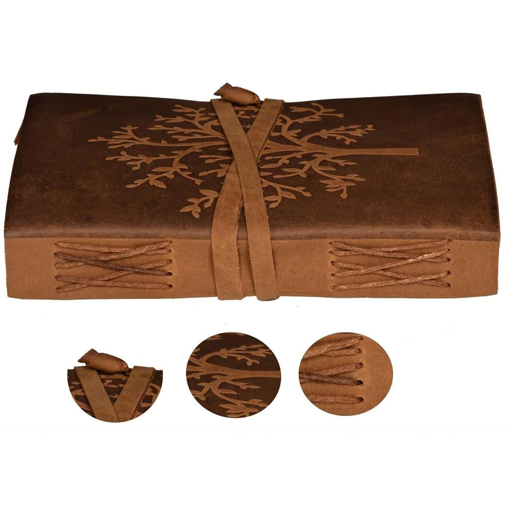 RSINC Tree Pattern Embossed Leather Diary of size 5 by 7 Inches in Brown Colour JL286093830617