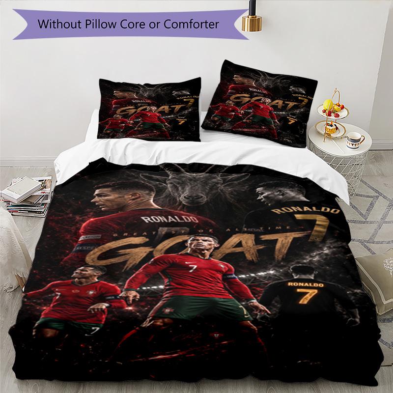 Ronaldo's Golden Legend: Ronaldo's Legacy Bedding Set, Breathable Duvet Cover with Pillowcases, Soft Bed Linen for Bedroom Home Decoration, Perfect Fe