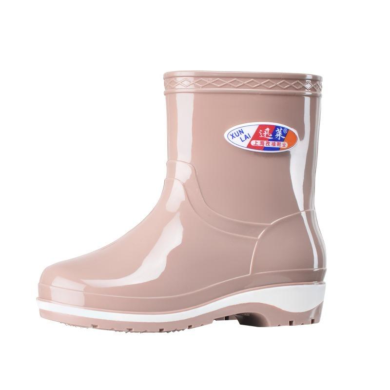 Winter cotton warm rain shoes medium and short rain boots women's rain boots non-slip women's water boots short water shoes canteen rubber shoes