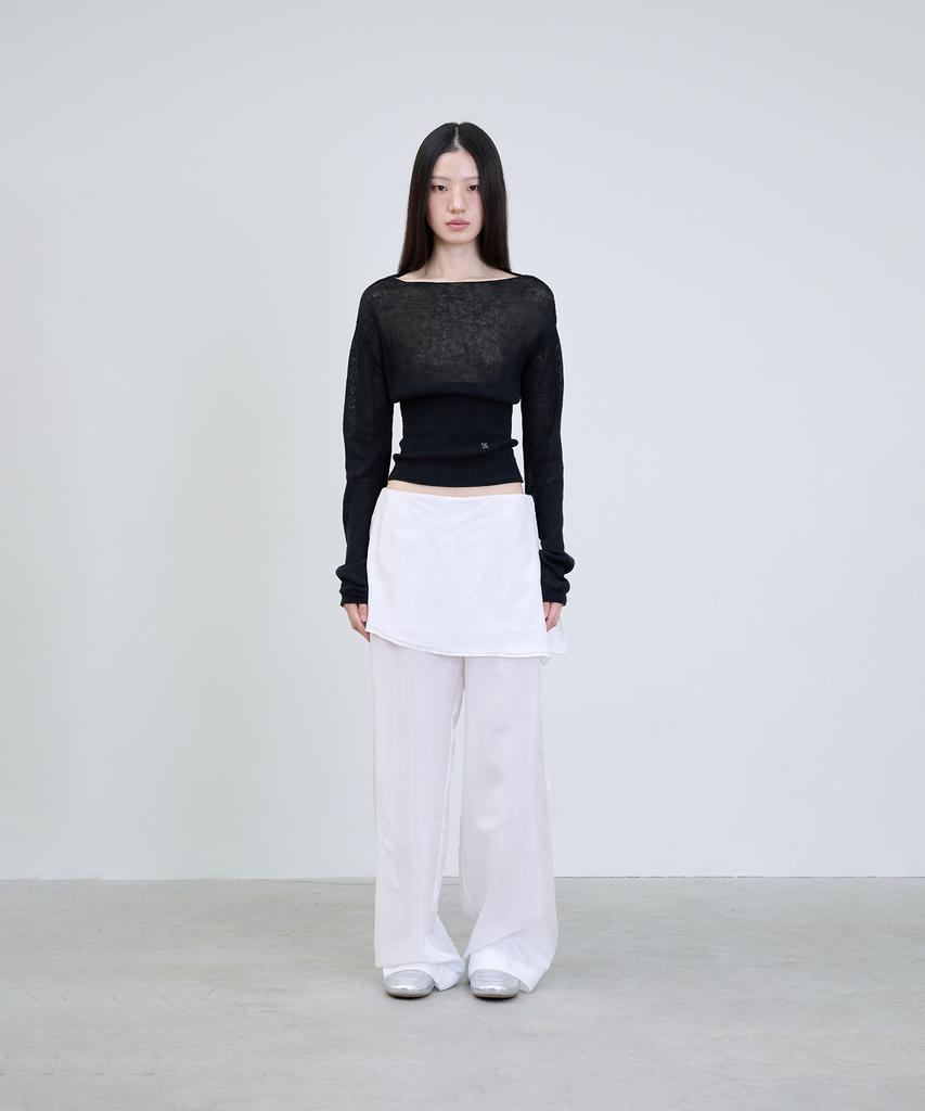 Deoaeteus Hemp Linen Boatneck Pullover_Black