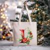 Christmas letter flower print niche trend tote bag shoulder bag