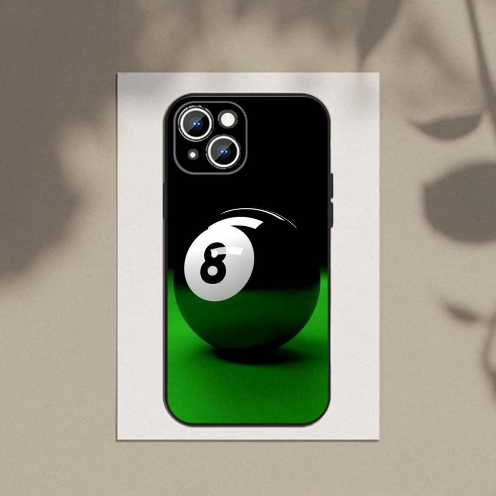 Billiards Ball Snooker Phone Case For Apple iPhone 15,14,13,12,11,XS,XR,X,8,7,Pro,Max,Plus,mini Silicone Black Cover