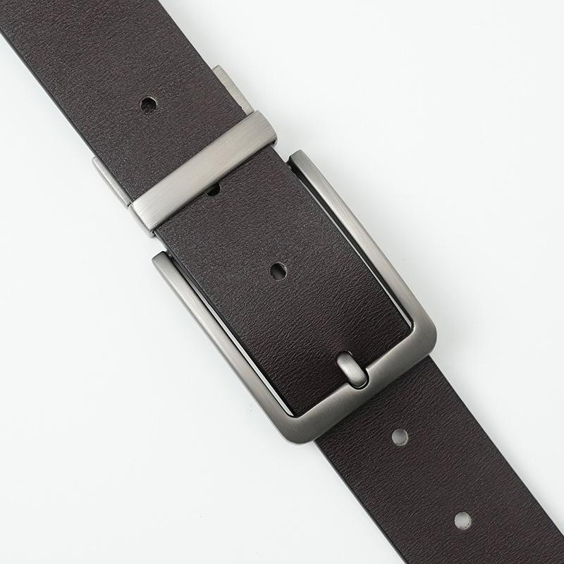 New Men's Rotary Pin Buckle Cowhide Waist for Men with Fashionable Business Leather Belt Casual Simple Jeans Belt Men