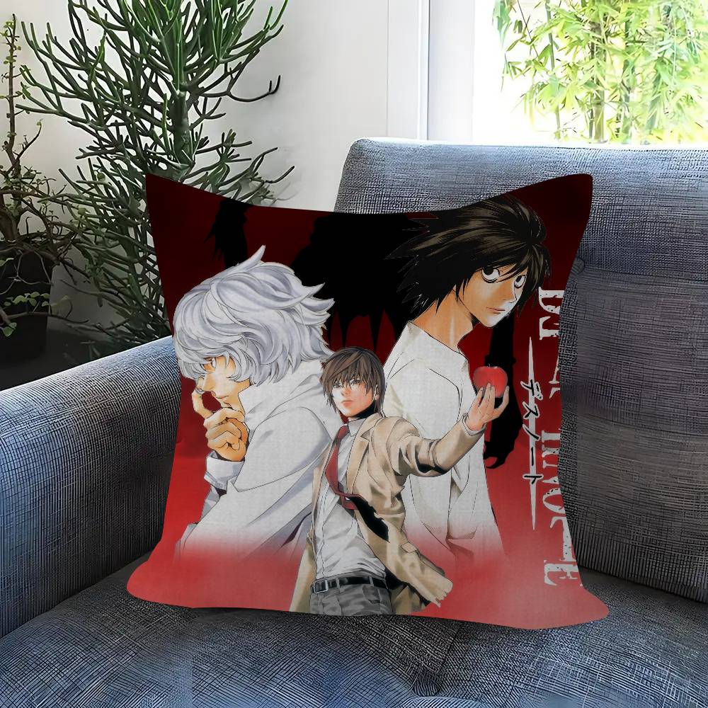 Anime Death Note Hororr Double-Sided Printed Pillow Cover Short Plush Suitable Living Rooms Bedrooms Sofas Throw Cushion Cover