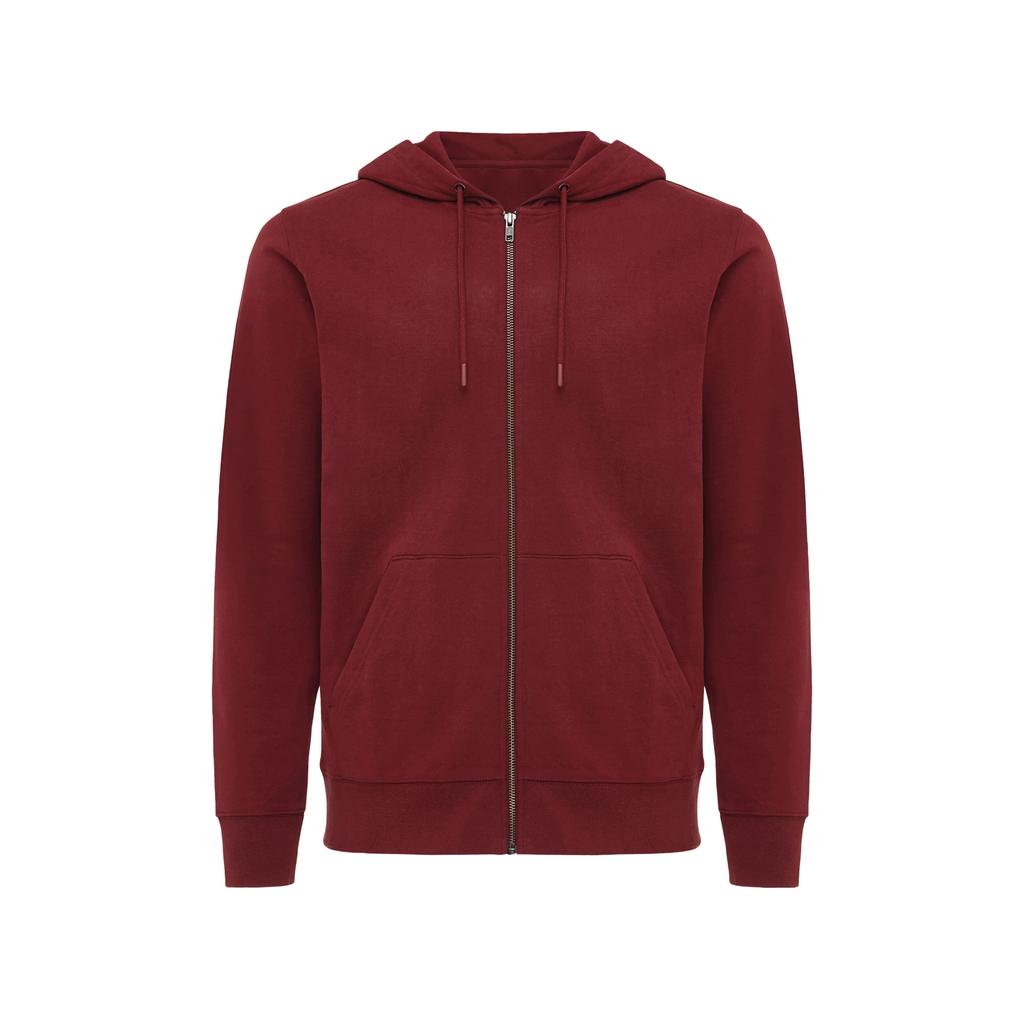 Iqoniq Unisex Erwachsenen Abisko Recycelter Baumwoll Kapuzenpullover mit durchgehendem Reißverschluss