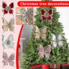 Fabric Bow Hollow Clip Double-layer Velvet Pendant Sticky Powder Flocking Christmas Tree Decoration
