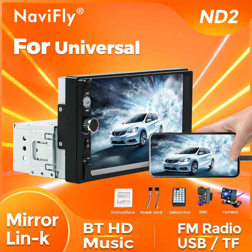 ND2 Universal 1Din Car Radio Stereo 7inch HD Touch Screen Multimedia Player BT Autoaudio FM Receiver Mirror Link Monitor