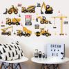 Tractor Wall Sticker for Kids Room Kindergarten School Dormitory Childish Bedside Cabinet Decorative Engineering Vehicle Vinyl Decal