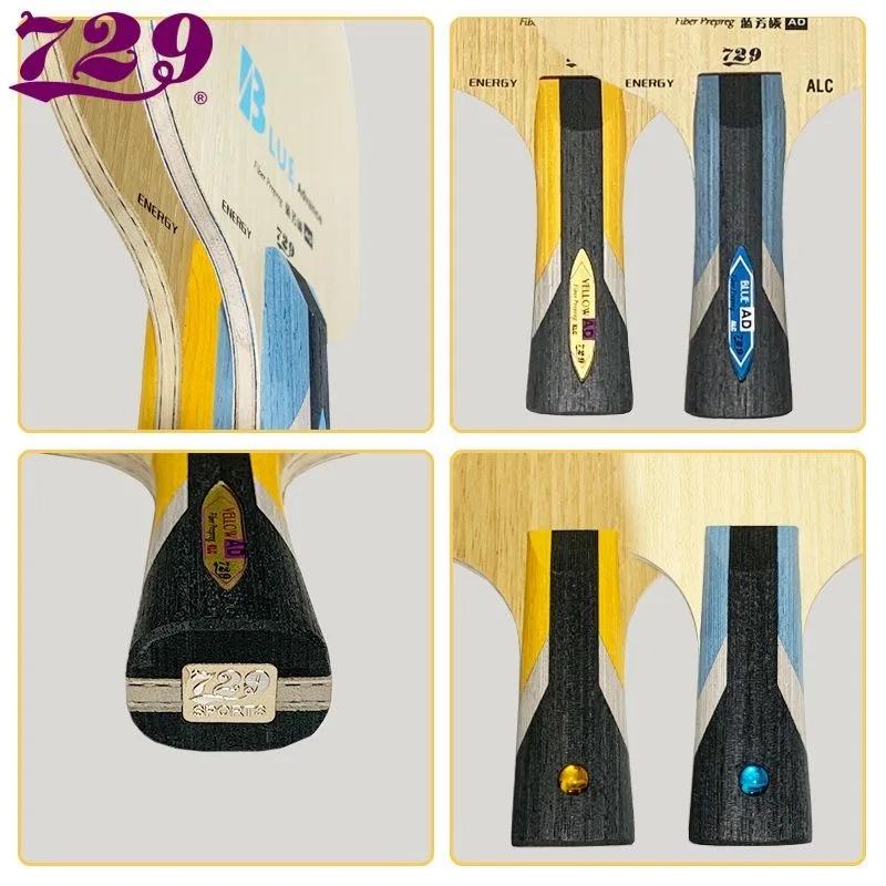 Original 729 Friendship Yellow ALC Table Tennis Blade 5 Wood 2 AD Aryl Carbon Professional Table Tennis Blade Blue ALC Offensive