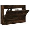 VidaXL Shoe Cabinet Smoked Oak 80x21x57 Cm Engineered Wood 839914