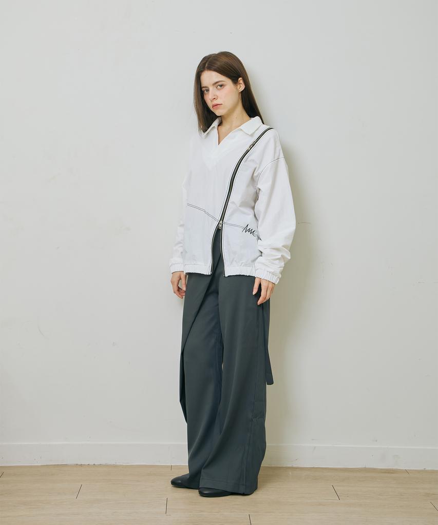 Yuseuteule Open Collar Windbreaker (White)