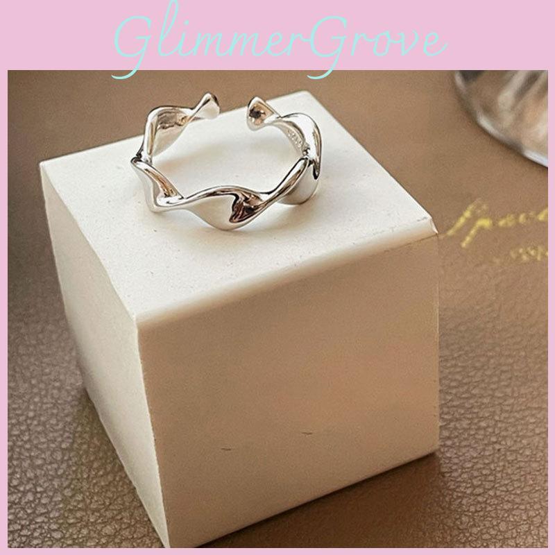 Elegant Korean Inspired 925 Silver Moebius Twisted Abstract Ring For Gift Giving