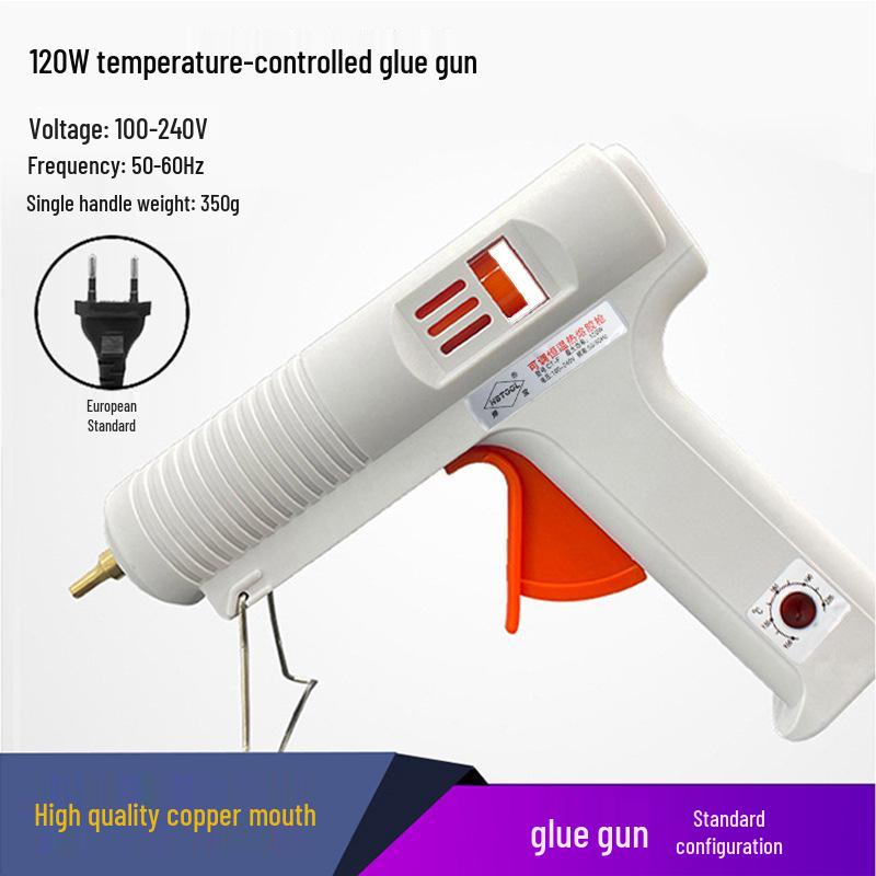 Pistol de lipit la cald cu temperatură reglabilă 120W cu afișaj digital - Grad industrial, batoane de lipici 11mm, temperatură constantă, pentru uz casnic