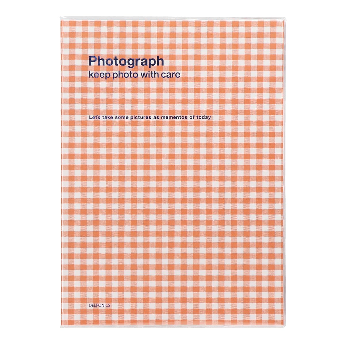 PD Photo Album Basic Gingham L holds 60 Commemorative Bound Adhesive Pages [Delfonics] (L-size, photos) - Album, Type, (Orange) оранжевый
