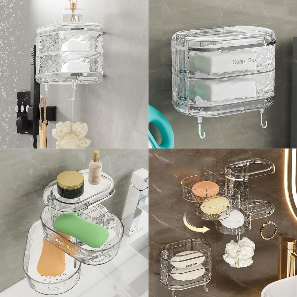 Soap Dish Strong Adhesive and Adjustment Tray Suction Cup Soap Holder for Home Decoration Essential in Kitchen or Bath