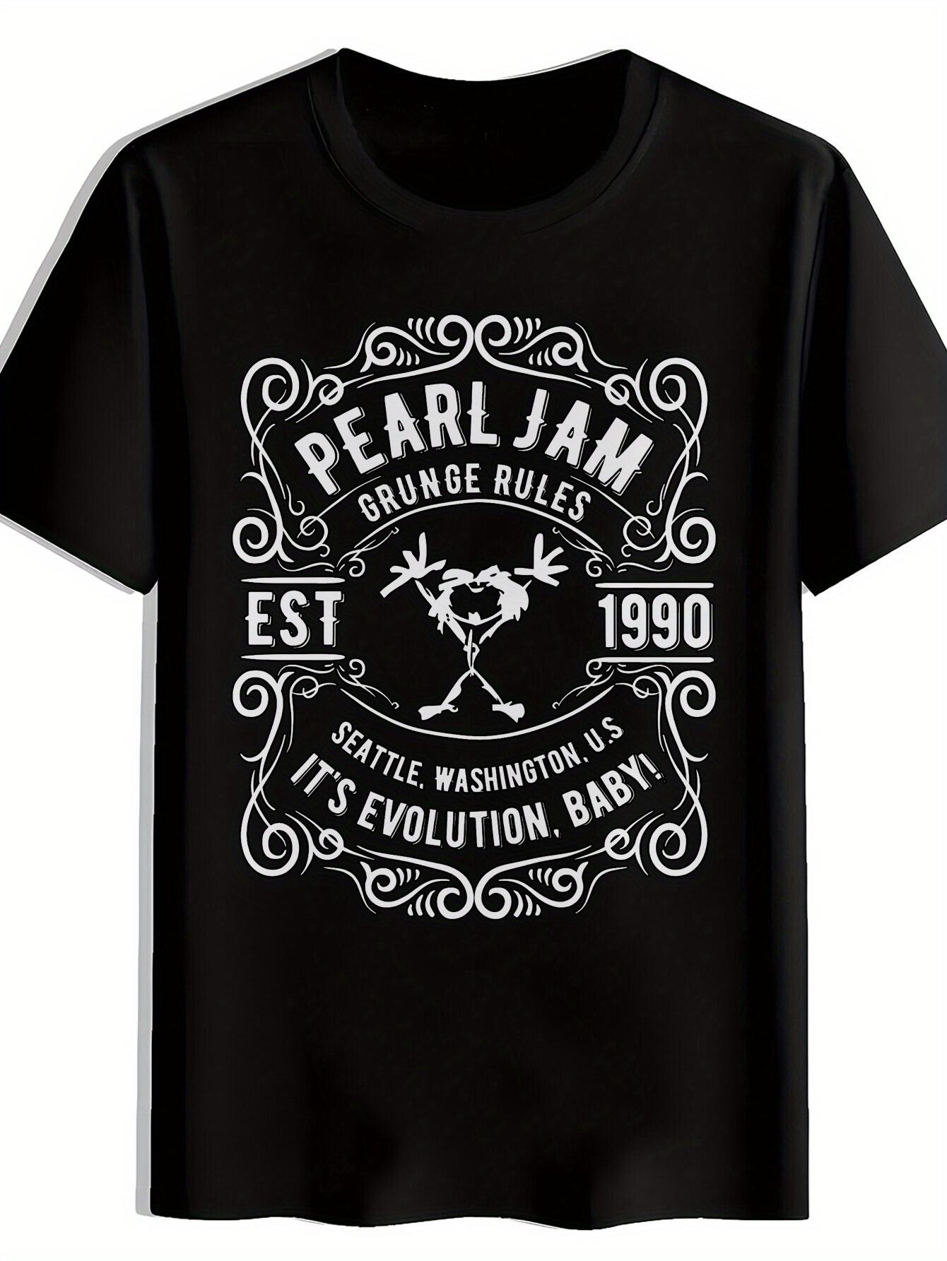Винтажная футболка с графикой рок-группы - Pearl Jam Grunge Rules 1990 Ретро-дизайн S