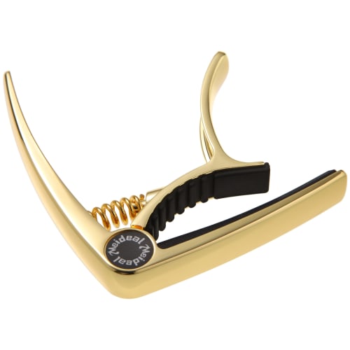 Phoenix One-Touch Guitar Capo Tasto [Zinc Alloy Model] 3-Piece Set: Maintenance Fiber Cloth, Manufacturer's Warranty, and Gold Metallic Finish for Fol