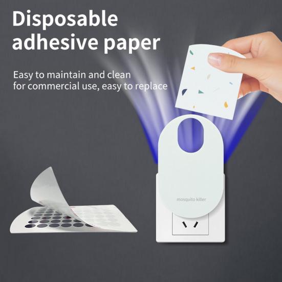 Mosquito Lamp Fruit Fly Trap with Sticky Pads Residue-free Plug-Play Highly Effective UV Blueish-Purple Light EU Plug Fly Trap